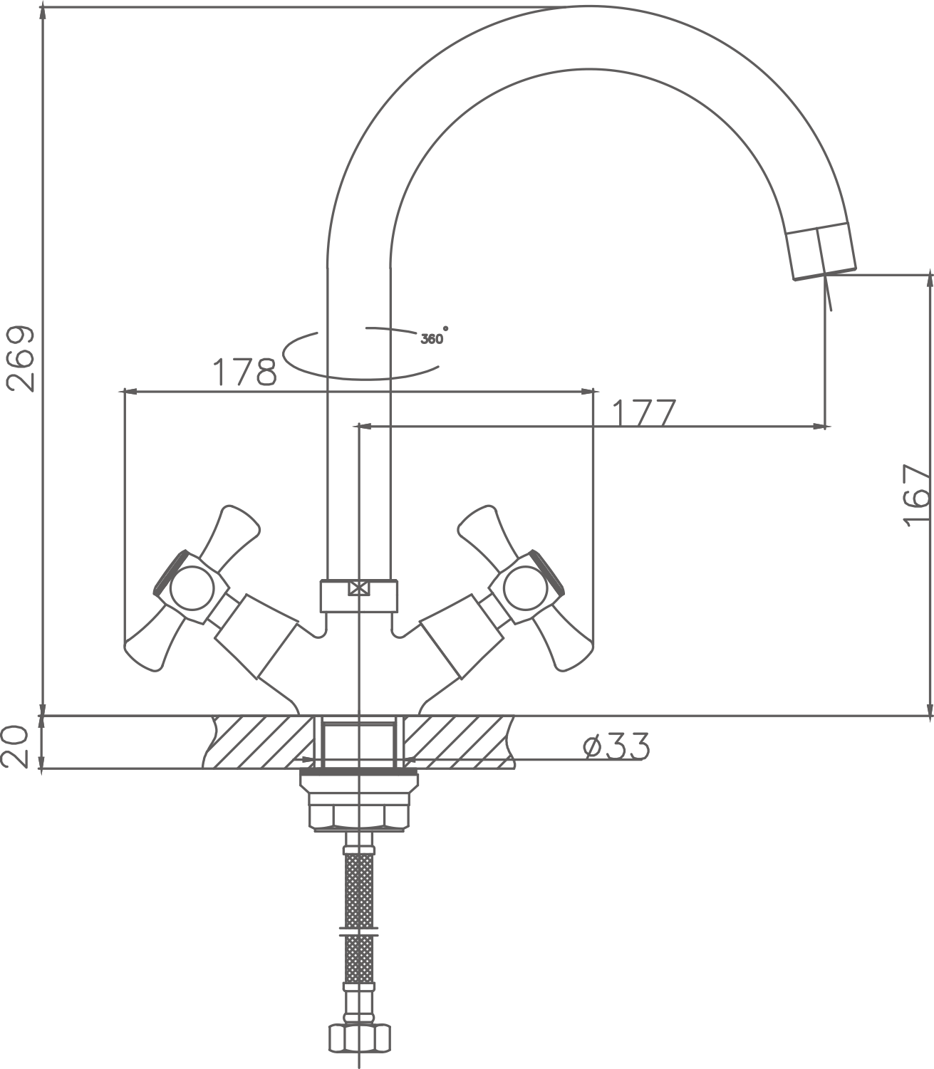 Смеситель для кухни Cron хром (CN4242-2) - фото 2