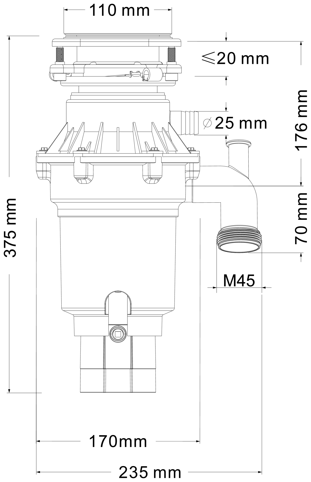 Измельчитель пищевых отходов Fmark (FCD-703) - фото 7
