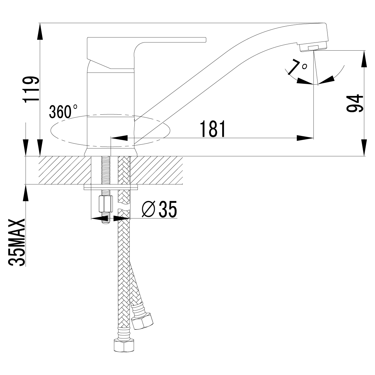 Смеситель для кухонной мойки Lemark Plus Grace (LM1504C) - фото 3