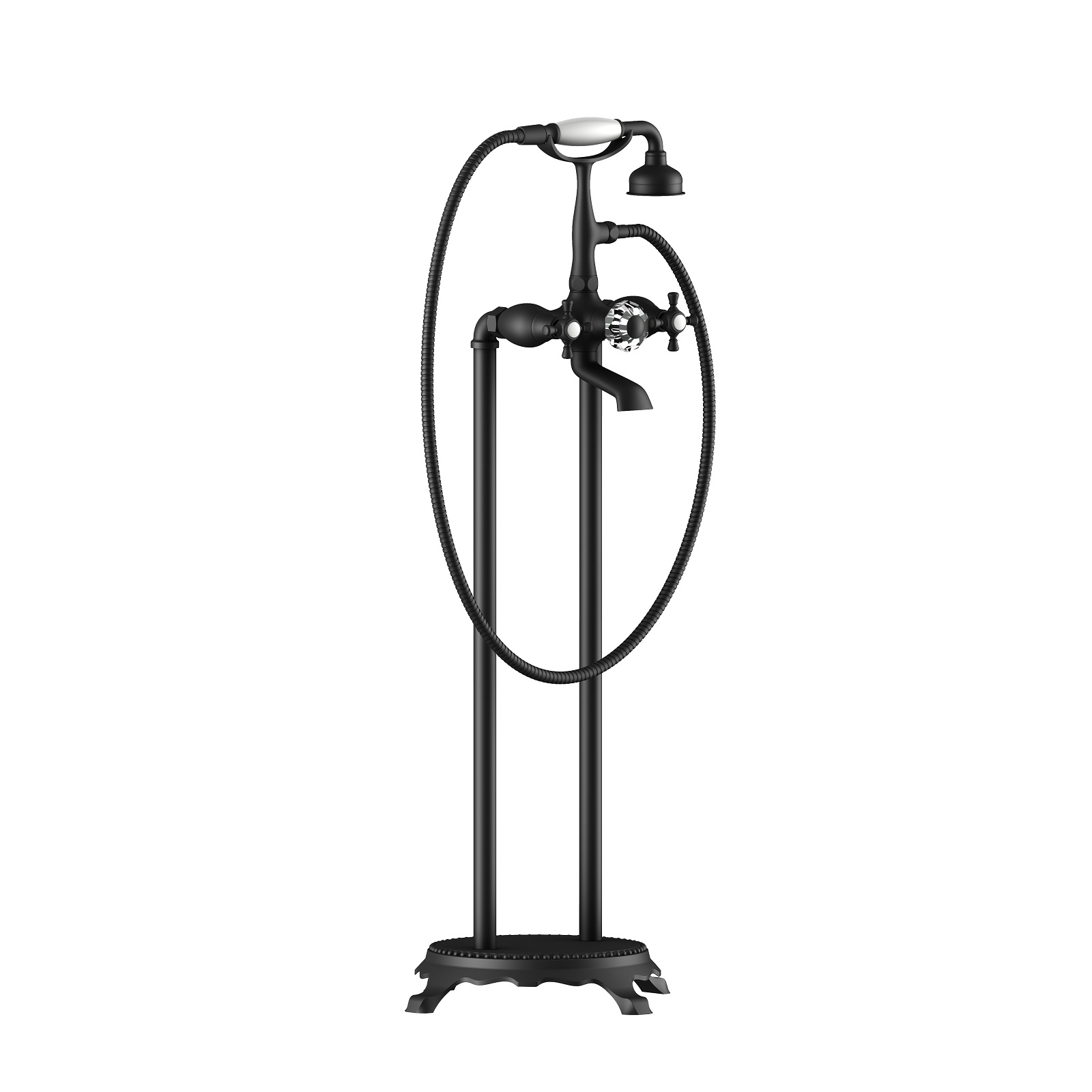 Смеситель напольный для ванны и душа Timo Nelson (1900/03Y-CR) черный - фото 1