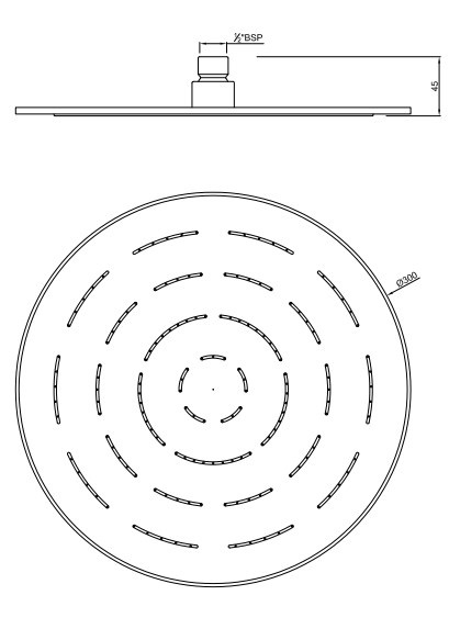 Верхний душ Jaquar Maze 1-режимный, 300х300 мм, нержавеющая сталь (OHS-SSF-1633) - фото 2