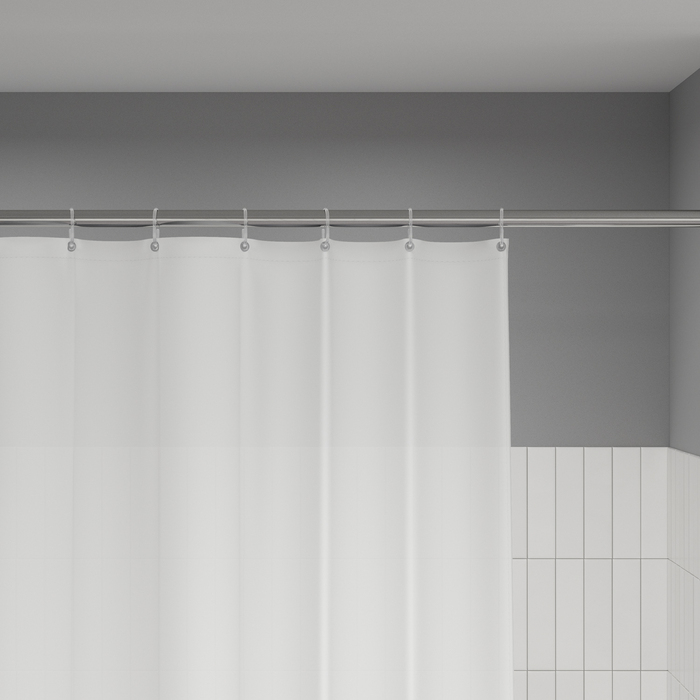 Штора для ванной IDDIS Бэйс (Base) 200x180 см, полиэстер, белый (BS08P18i11) - фото 4