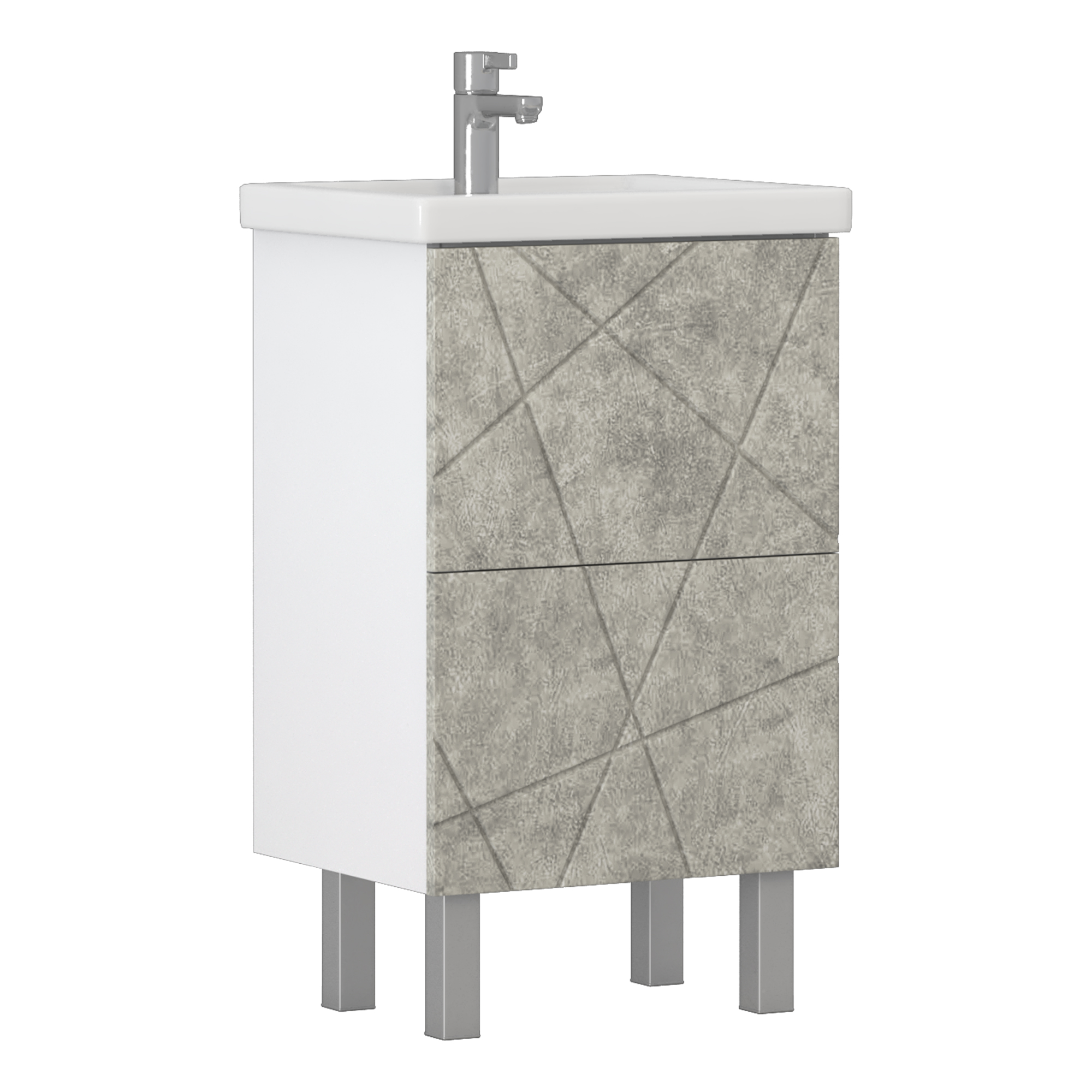 Тумба VIGO Geometry под раковину Geometry 500-0-2 (Фостер) бетон (tn.bsf.GEO.FOS.50.2Y бетон)