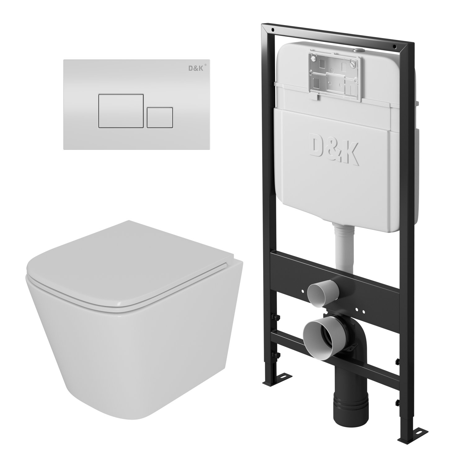 Комплект DK DS1431602 унитаз DT1436016, инсталляция DI8055119, клавиша смыва DB1519016 - фото 1