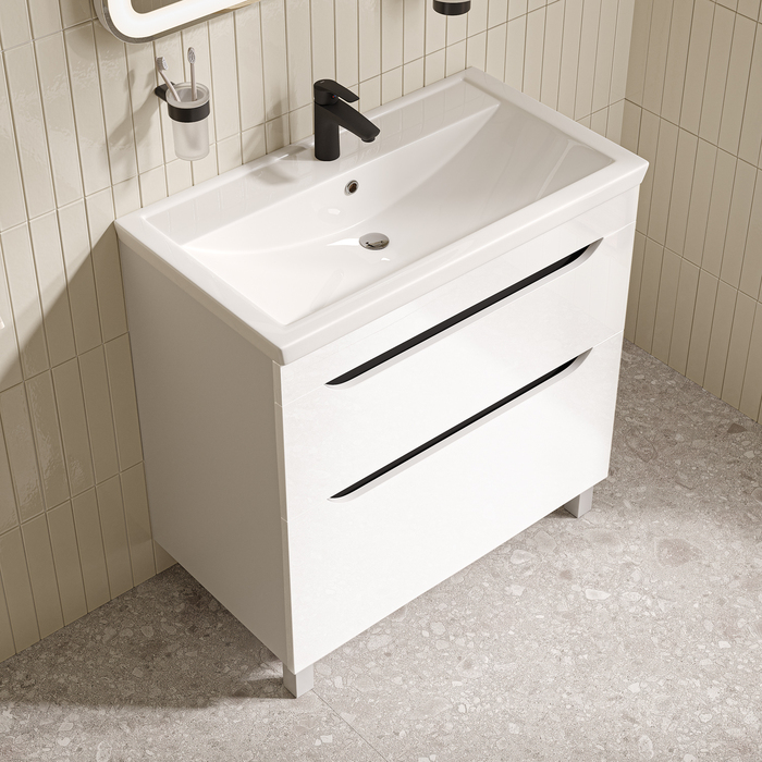 Тумба с умывальником, напольная, 80 см, белый, Ray, IDDIS, RAY80WFi95K - фото 6