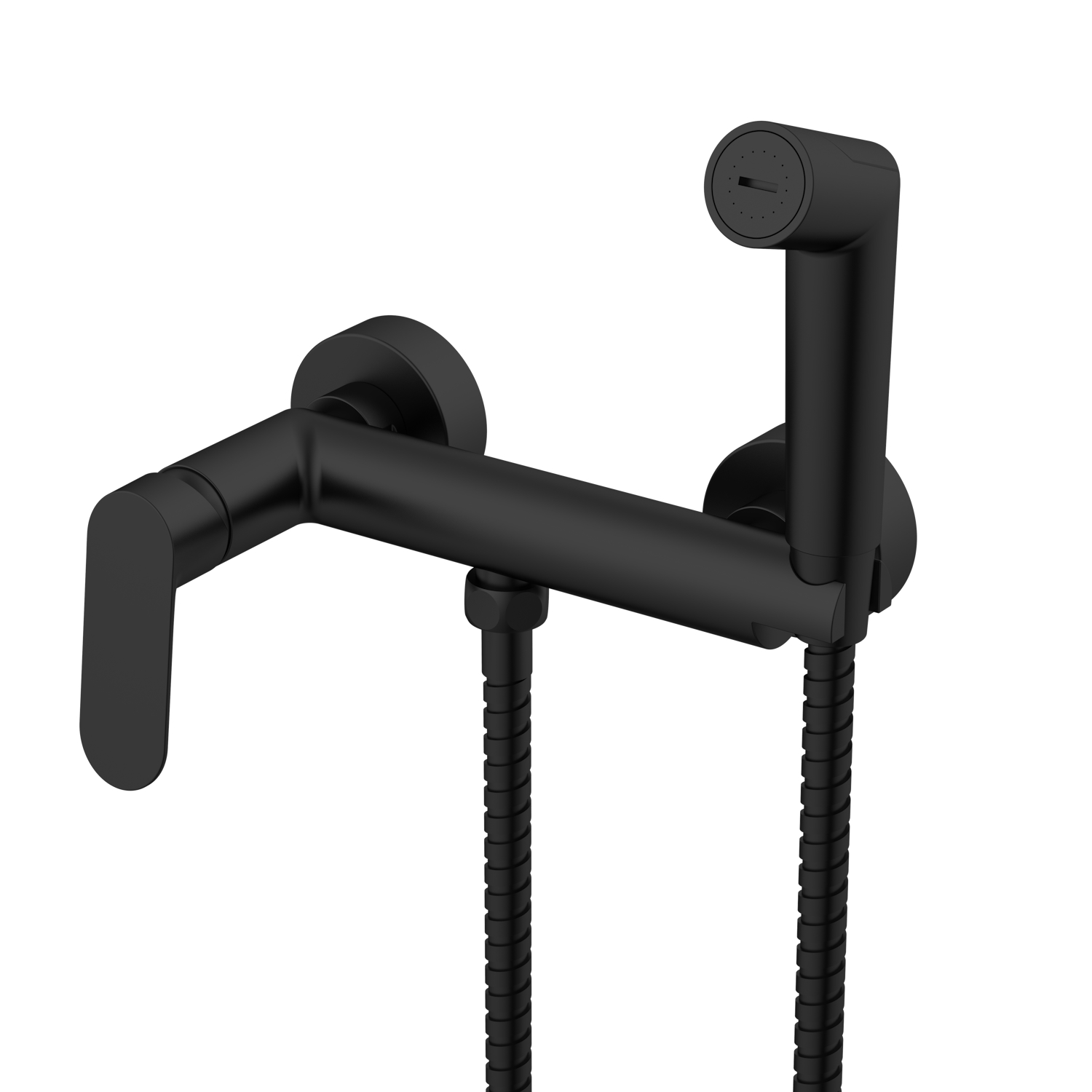 Смеситель Splenka с гигиеническим душем настенный черный (S41.51.06) - фото 1