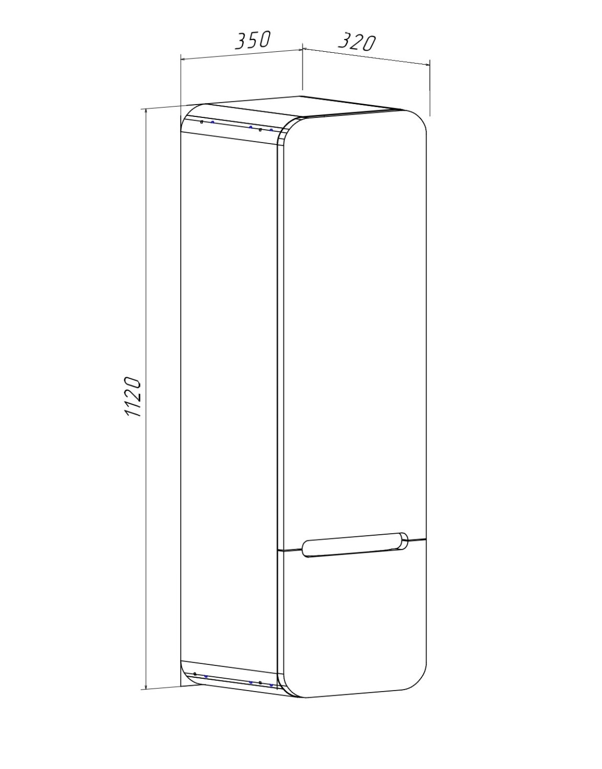 Шкаф-колонна Runo Ницца 35 дуб натуральный графит правый (00-00002129) - фото 3