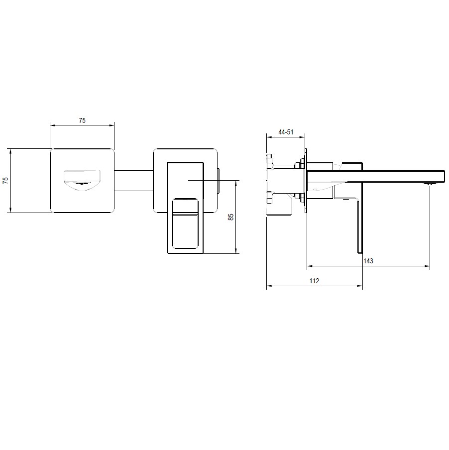 Смеситель для раковины DQ Dortmund встраиваемый настенный черный (DA1714405) - фото 7