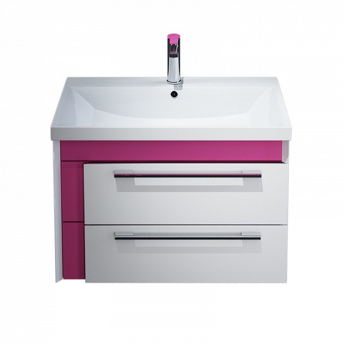 Тумба с раковиной IDDIS Color Plus 70 подвесная белая/розовая (COL70P0i95K) Тумба с раковиной IDDIS Color Plus 70 подвесная белая/розовая (COL70P0i95K)