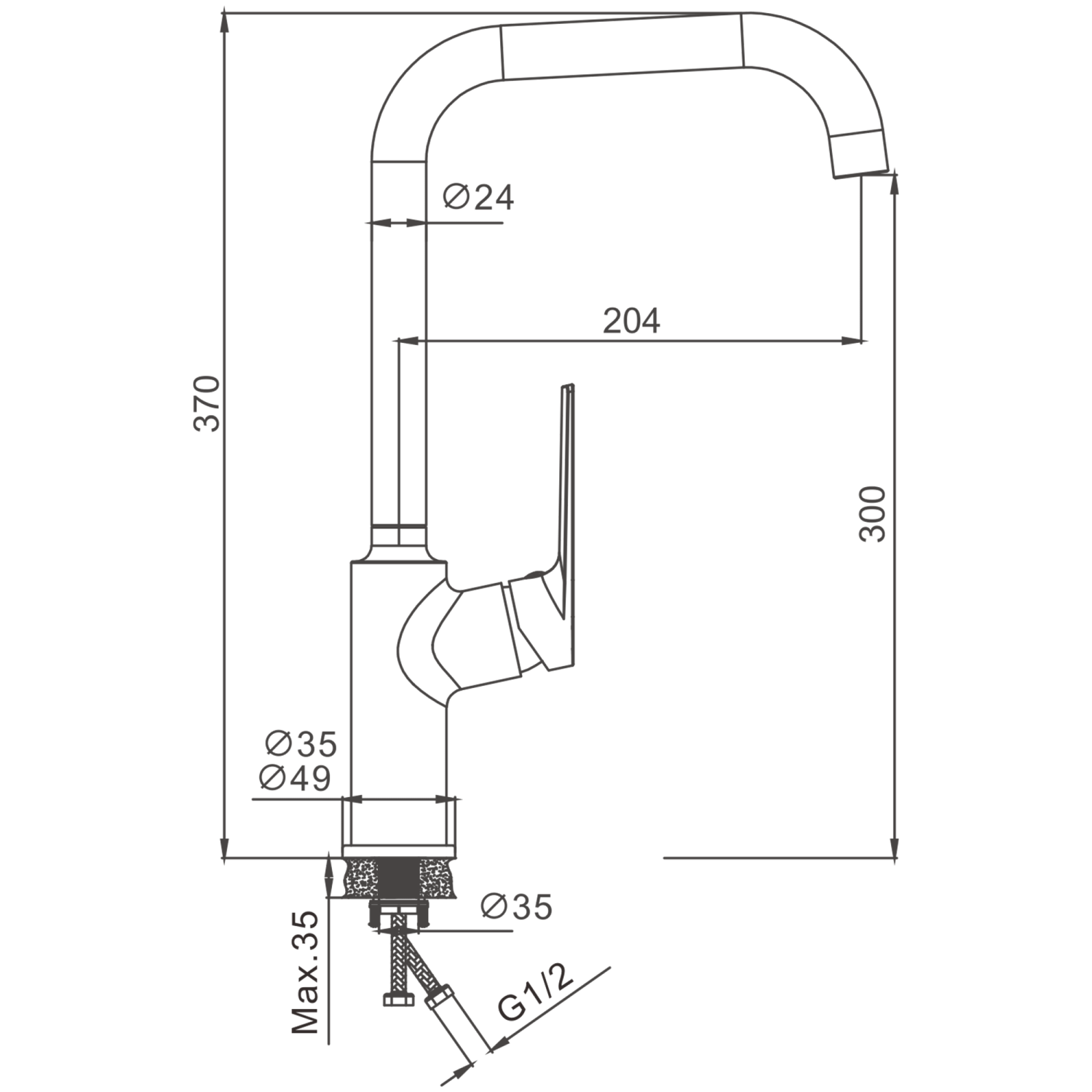 Смеситель для кухни BELZ B533-7 (B70533-7) - фото 2