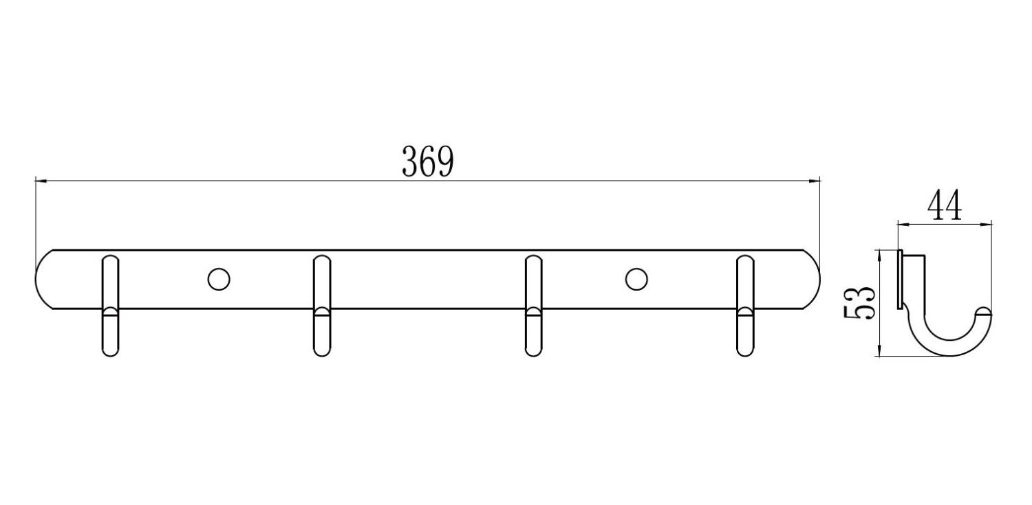 Планка с крючками (4 крючка) Savol (S-05204B) - фото 2