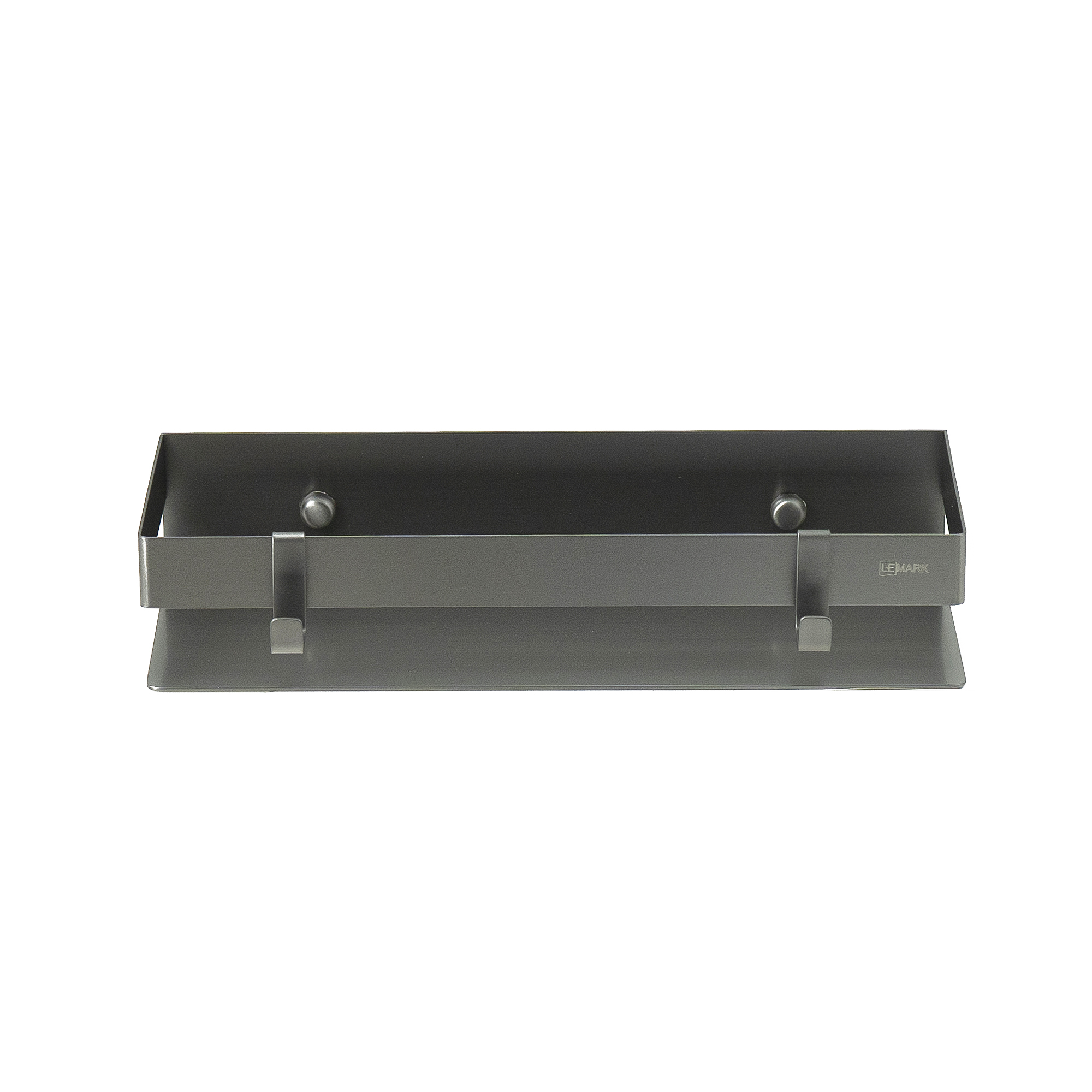 Полка для душа прямая Lemark SHELF LINE 300 мм из нерж. стали с крючками, графит (9776051) Полка для душа прямая Lemark SHELF LINE 300 мм из нерж. стали с крючками, графит (9776051) - фото 3