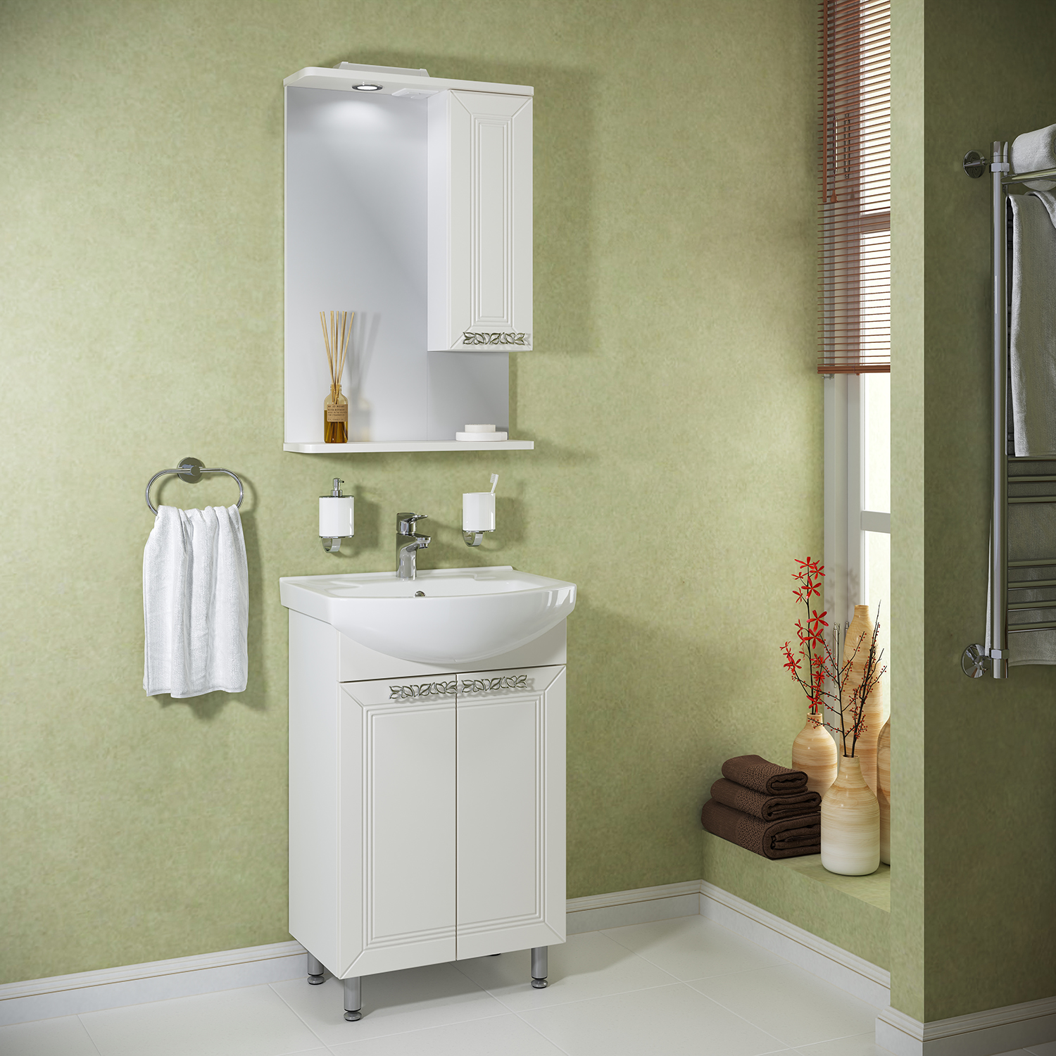 Тумба Runo Монро 55 под умывальник УТ000000175 (Элеганс 55) (00-00000457) - фото 3