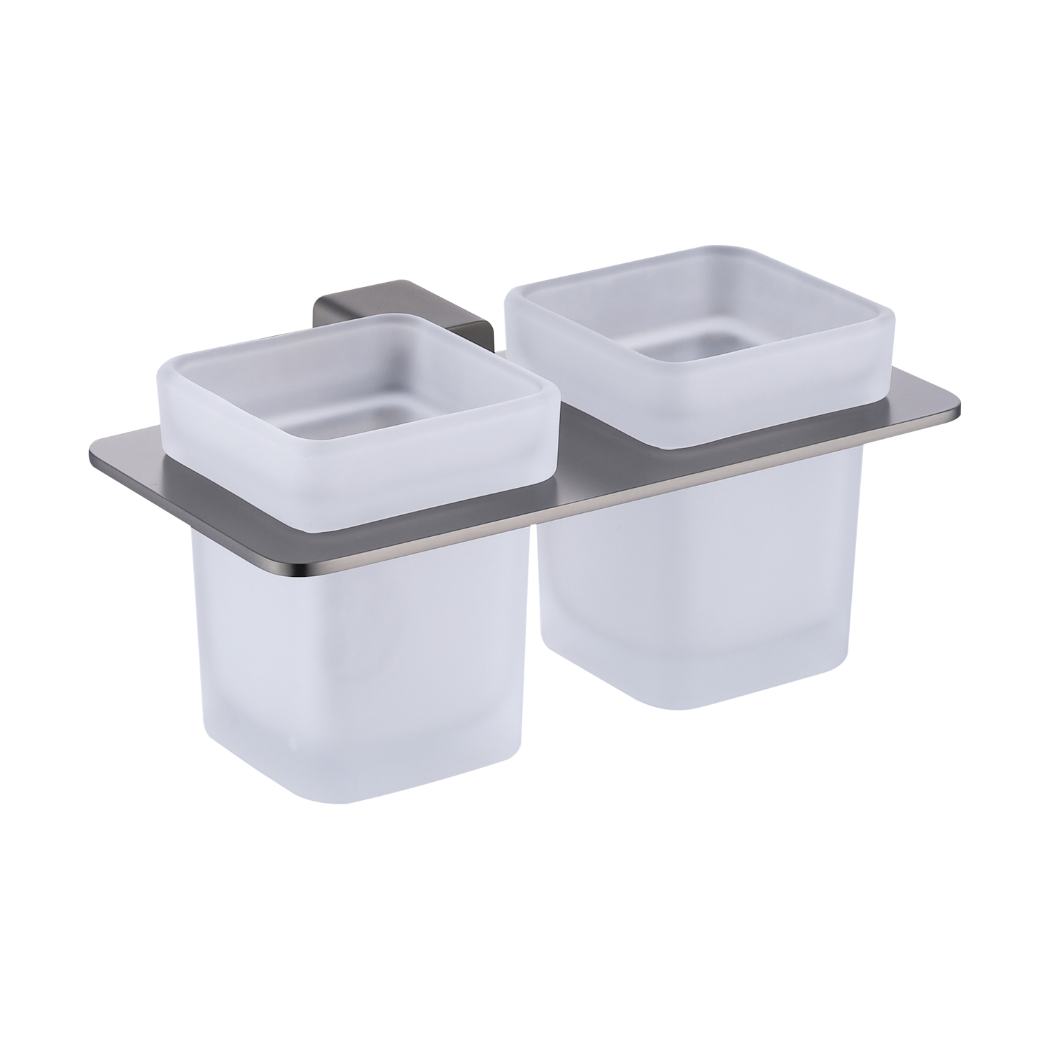 Стакан для зубных щеток с держателем Raglo двойной, графит (R301.08.09)