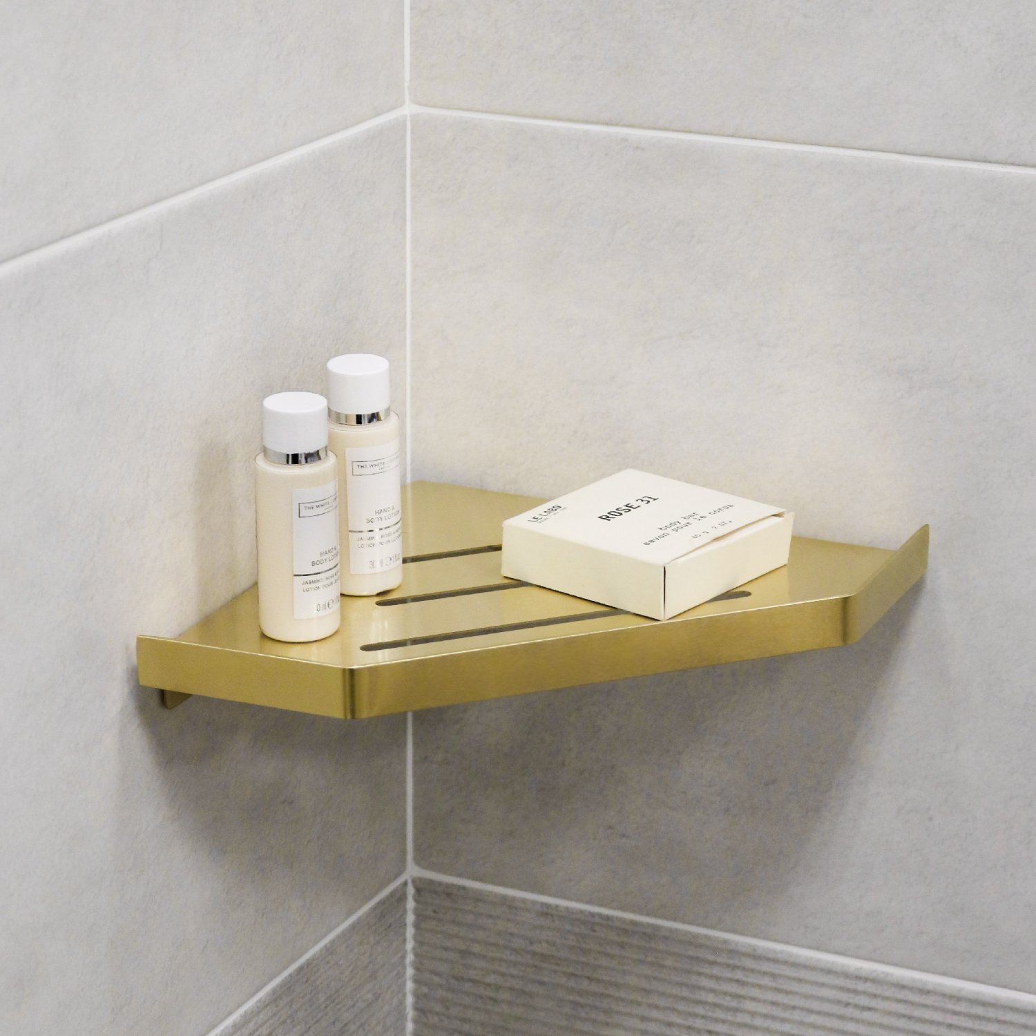 Полка угловая одноэтажная Fixsen Hi-Tech золото-сатин (FX-841G) - фото 2