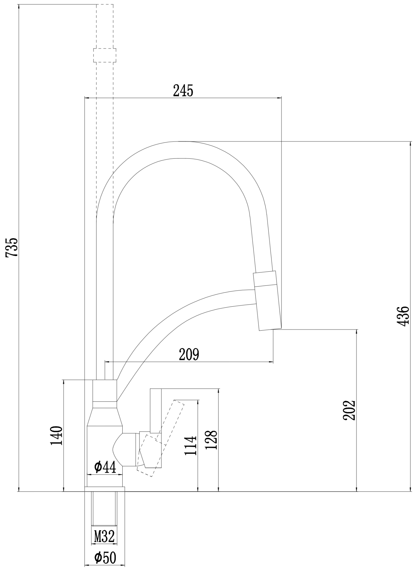 Смеситель для кухонной мойки Fmark (FS8244Q-06) - фото 2