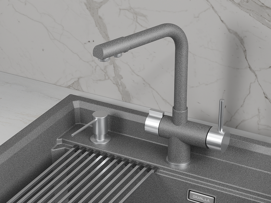Смеситель для кухни GRANULA (5008, ГРАФИТ) - фото 2