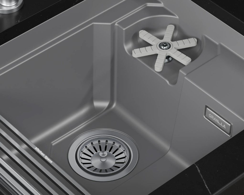 Кухонная мойка GRANULA KITCHEN SPACE RINZER кварц (5505RU, АЛЮМИНИУМ) - фото 5