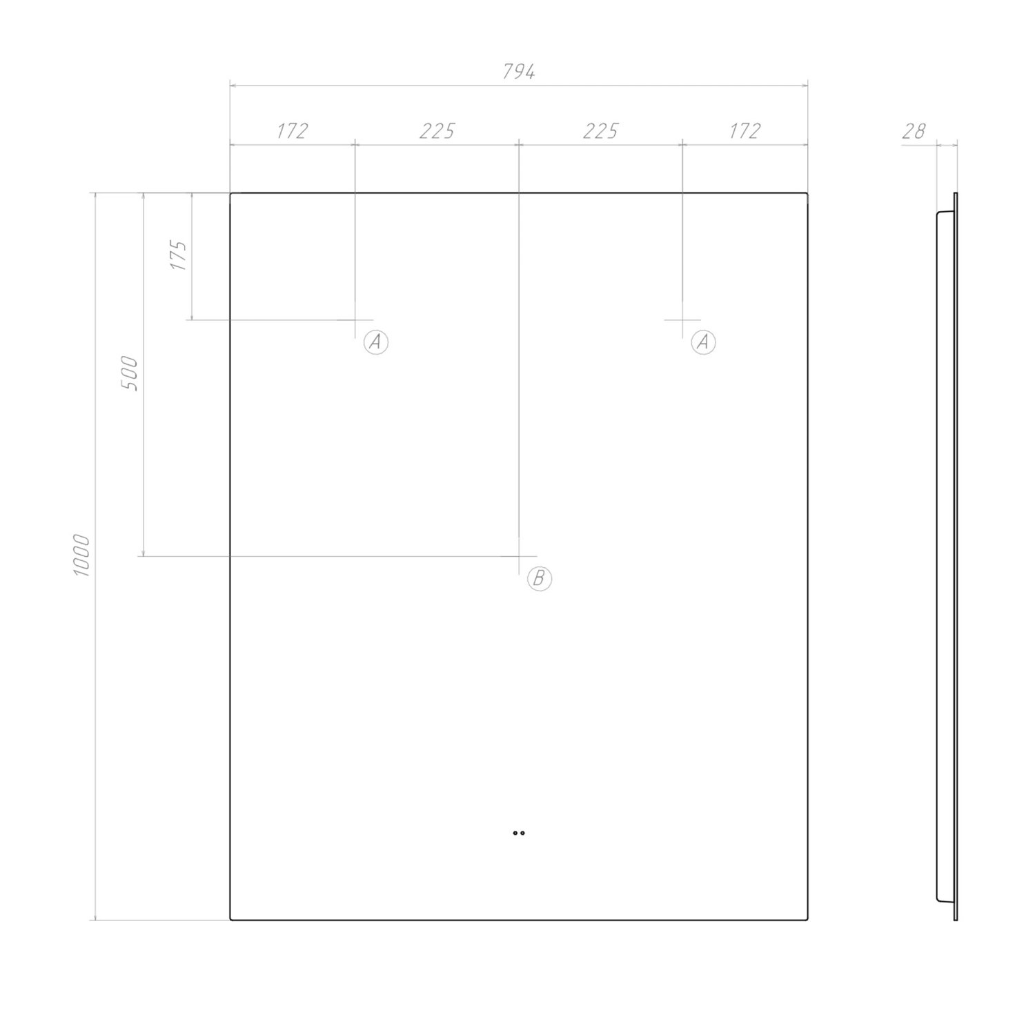 Зеркало VIGO Quadro Comfort 800 (145) - фото 3