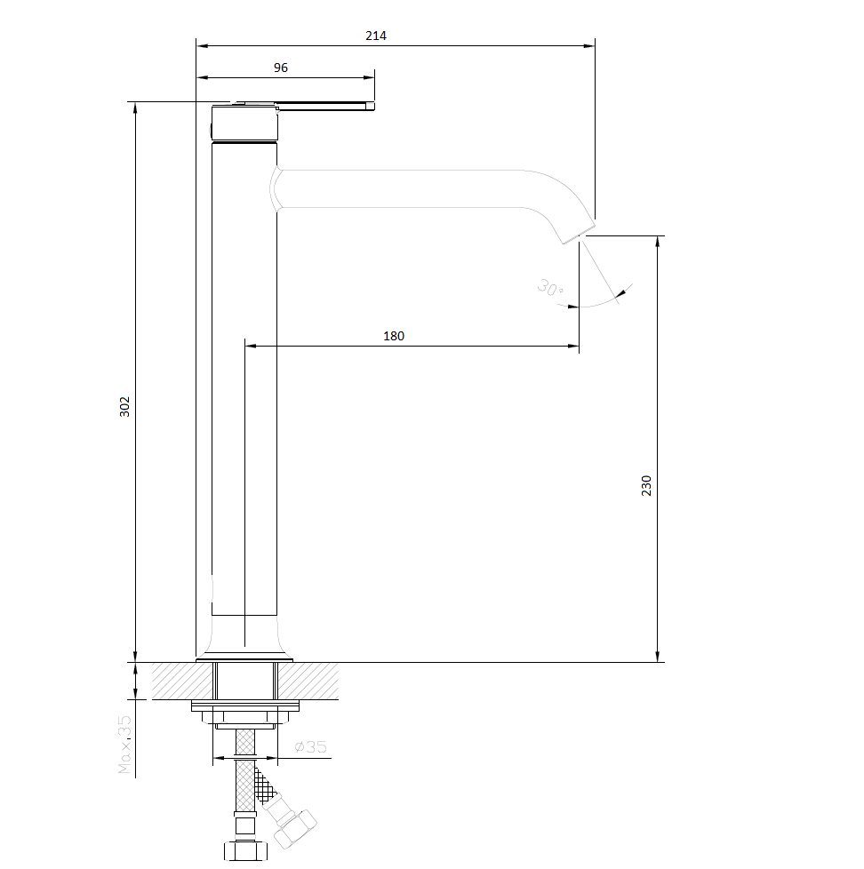 Смеситель для раковины высокий DQ Köln хром (DA1752001) - фото 7