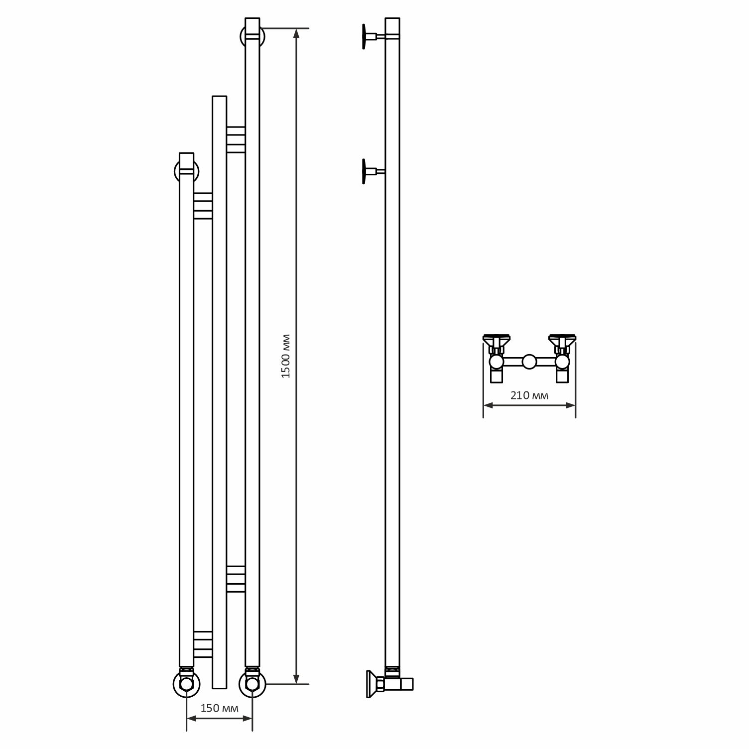 Полотенцесушитель MIXLINE водяной STAR 2 150/15 (1/2" ВР,вентиль угловой 3/4"х1/2" вн/нар) (556255) Полотенцесушитель MIXLINE водяной STAR 2 150/15 (1/2" ВР,вентиль угловой 3/4"х1/2" вн/нар) (556255) - фото 5