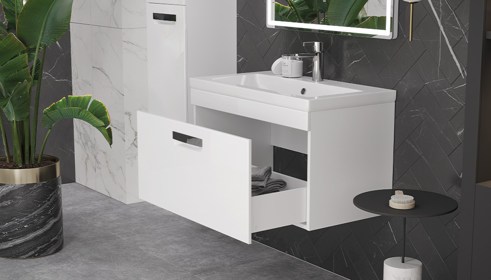 Тумба подвесная Velvex Estea 80.1Y белый матовый под раковину Ц0000005955 (Como) (tp.EST.MOD.80.1Y) - фото 4