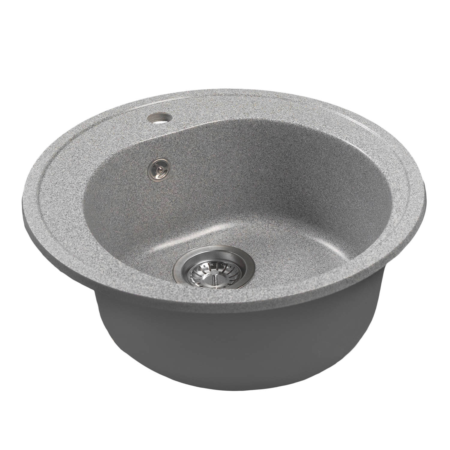 Мойкa MIXLINE МЛ-ГМС102 (ML-GMS102) СТАНДАРТ круглая, темно-серый (309), 500 мм (глуб. чаши 170) (558089)