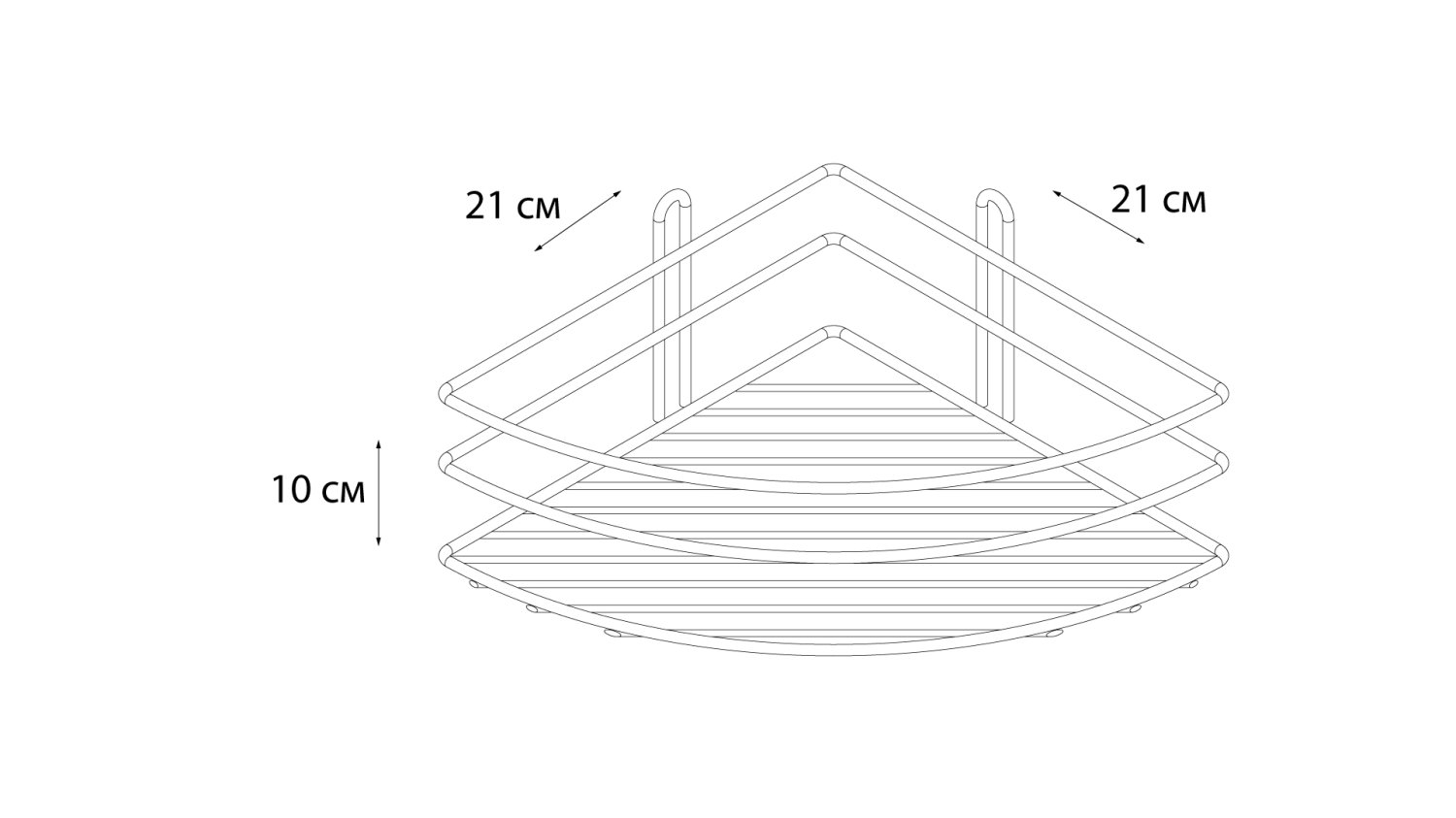 Полка угловая одноэтажная белая Fixsen (FX-850W-1) - фото 3