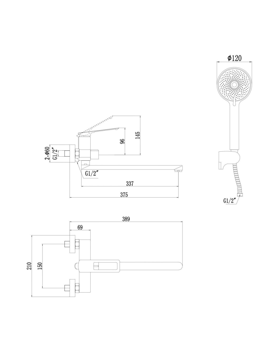 Смеситель Savol для ванны (S-009024Q) - фото 2