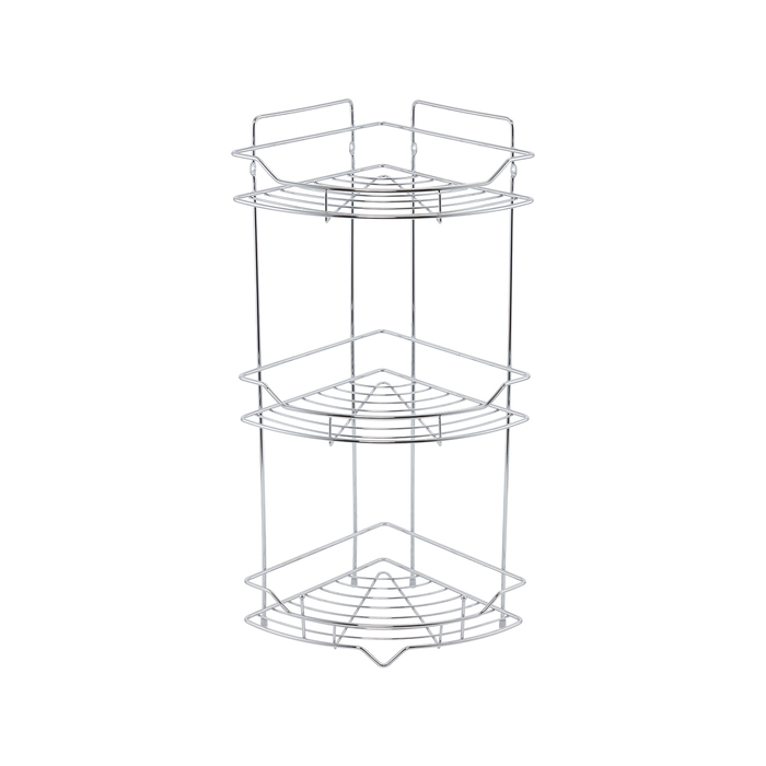 Полка трёхъярусная угловая Milardo Grid проволока стальная, хром (GRICC3CM44) Полка трёхъярусная угловая Milardo Grid проволока стальная, хром (GRICC3CM44) - фото 1