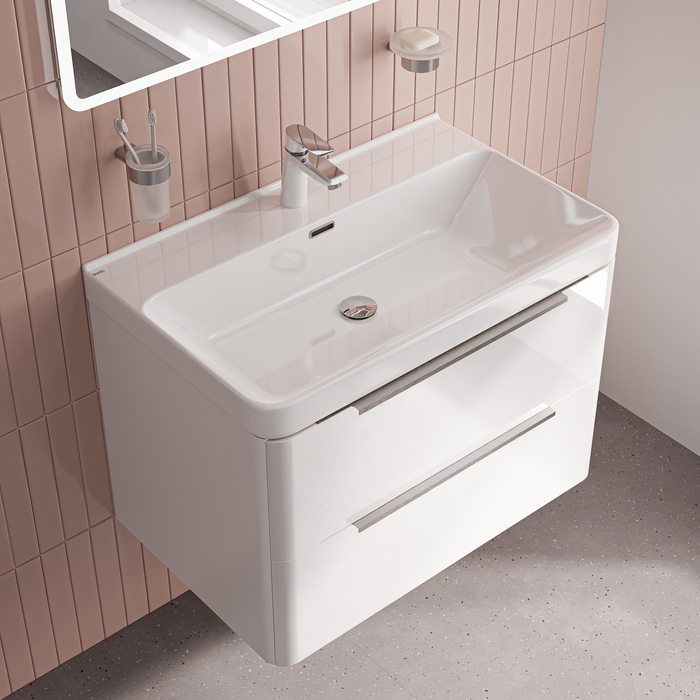 Тумба с умывальником IDDIS Cloud X подвесная, 80 см, белый (CLX80W0i95K) - фото 6