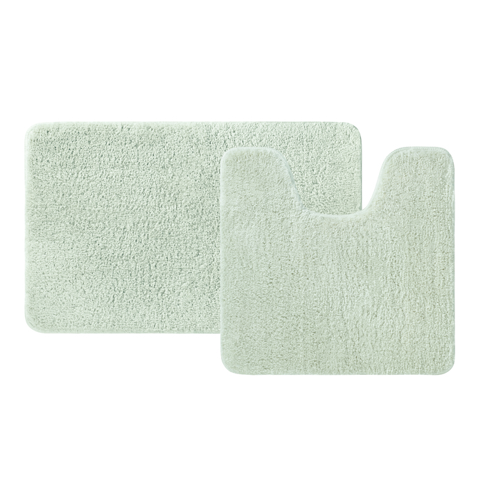 Набор ковриков для ванной комнаты, 50х80 + 50х50, микрофибра, светло-зеленый, IDDIS (BSET05Mi13) - фото 1