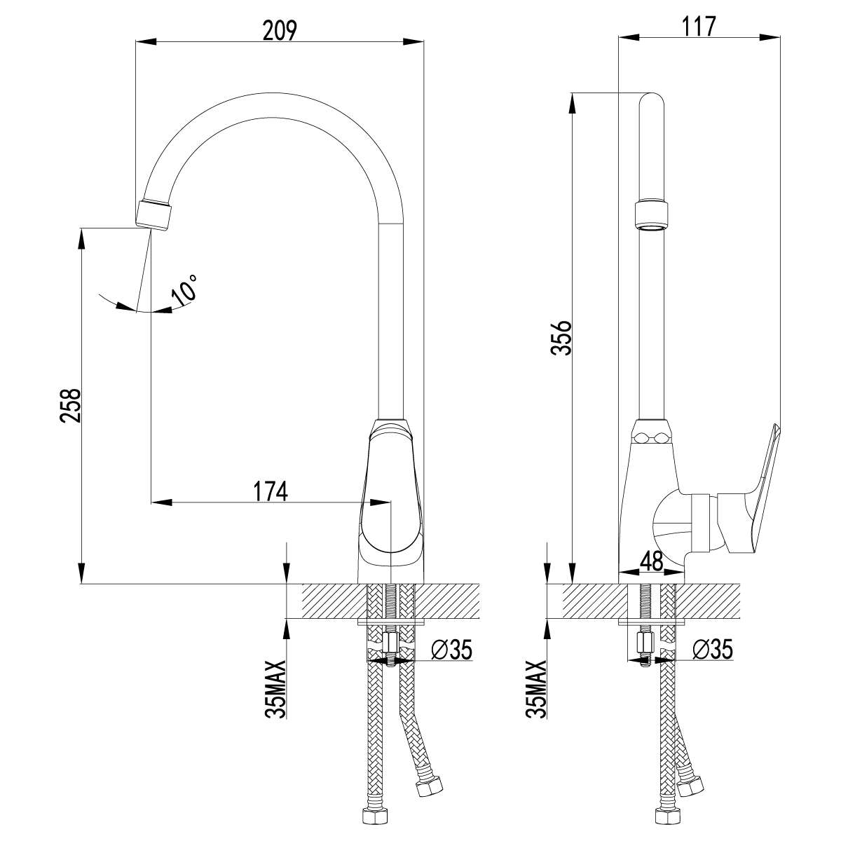 Смеситель для кухонной мойки Lemark Partner (LM6555C) - фото 3