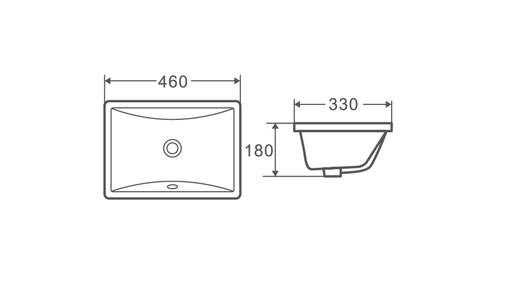 Раковина под столешницу D&K Berlin белая 460*330*180мм (DT1431616) - фото 3