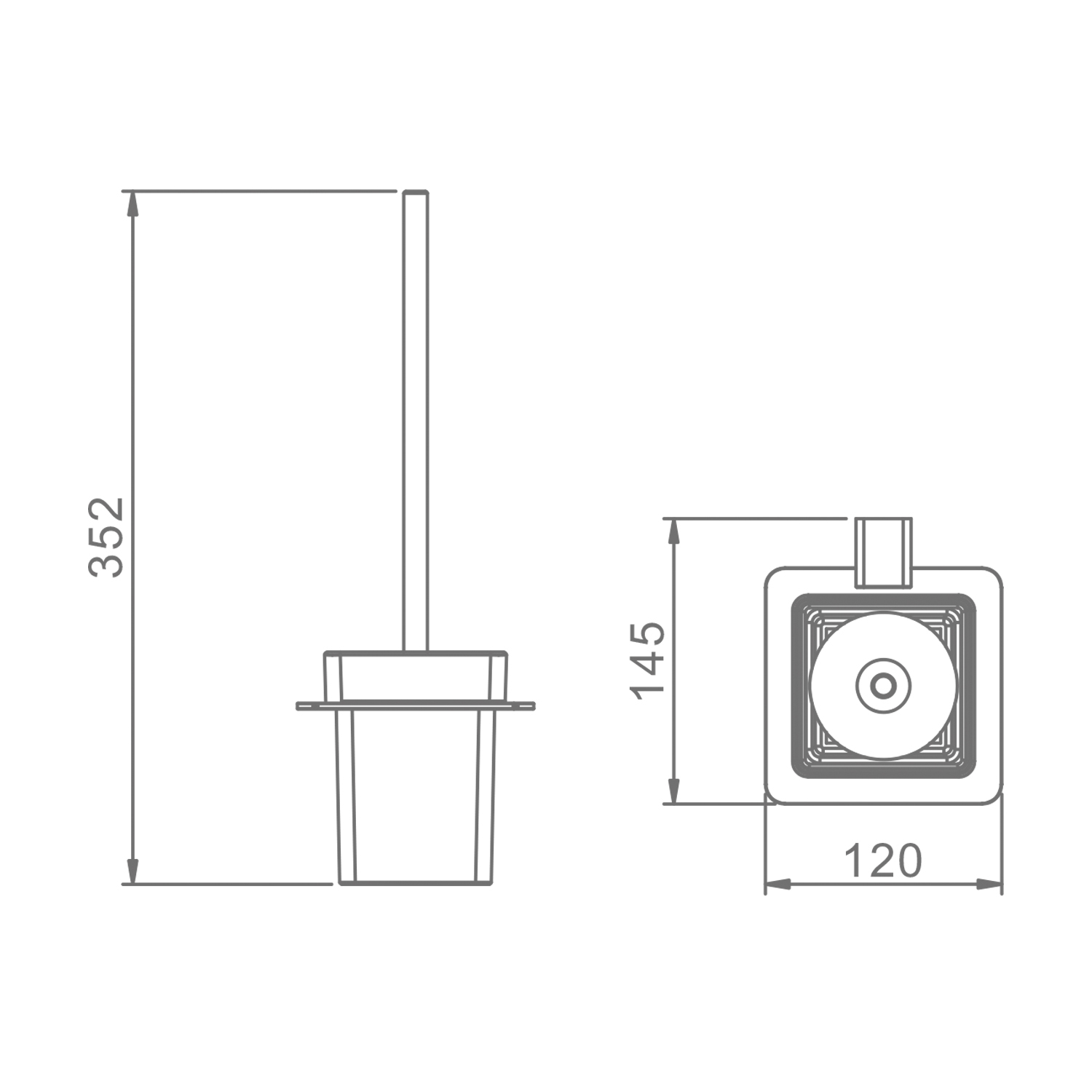 Ёршик для унитаза Raglo с держателем, графит (R301.10.09) - фото 2