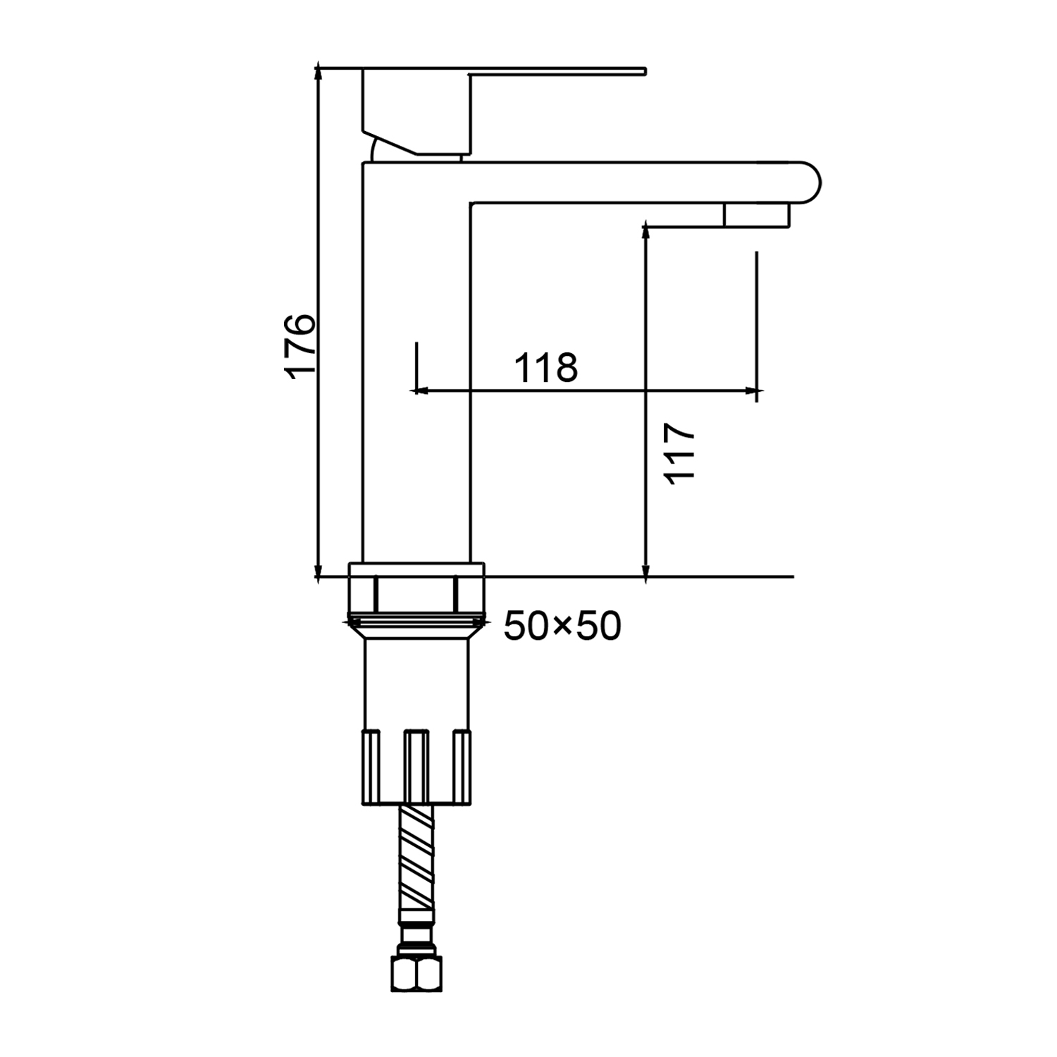 Смеситель Splenka для раковины монолитный, черный (S224.10.06) - фото 2