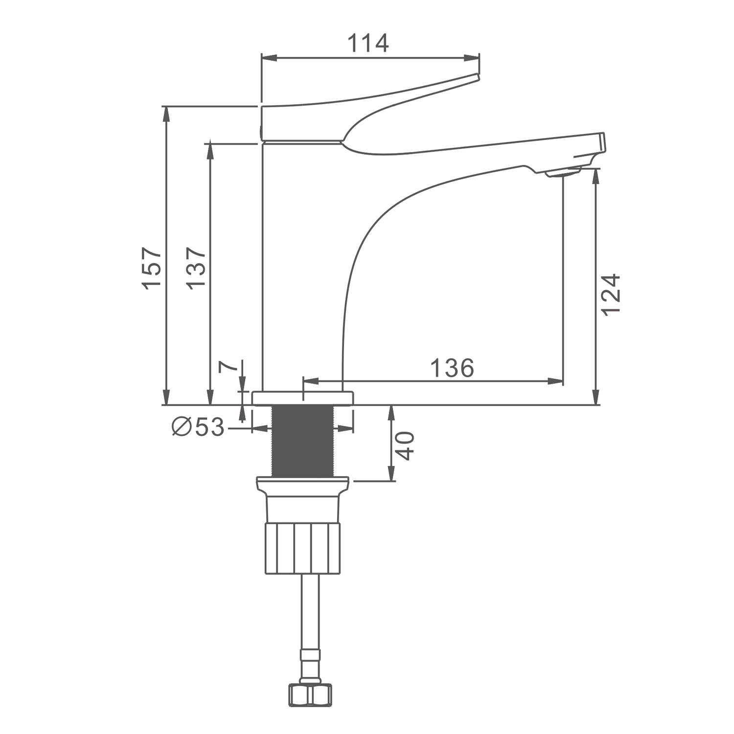 Смеситель Splenka для раковины монолитный, графит (S54.10.09) - фото 2