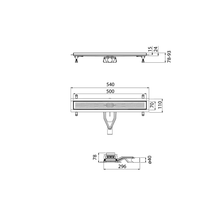 Лоток душевой IDDIS Perfex сифон 360, комбинированный затвор, перфор. решетка, 500мм, графит (975B5GM20DZ) - фото 5