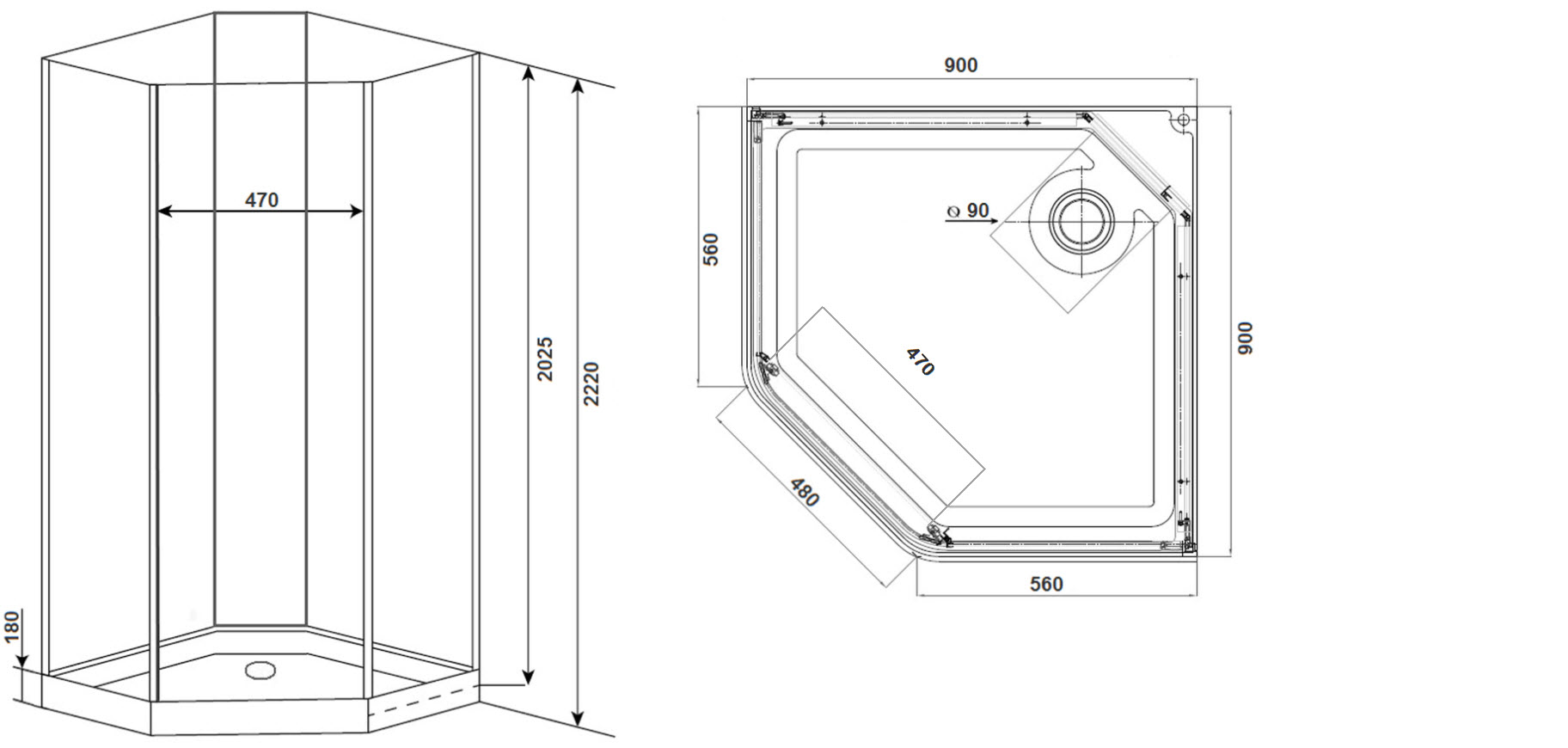 Душевая кабина Timo Premium ILMA 90*90*222 (ILMA709) - фото 2