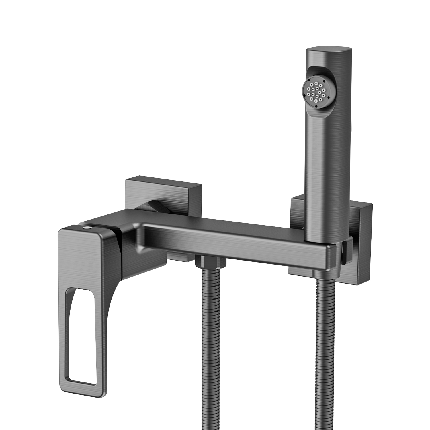 Смеситель Splenka с гигиеническим душем настенный графит (S55.51.09) - фото 1