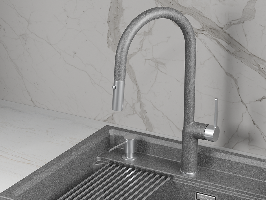 Смеситель для кухни GRANULA (9010, ГРАФИТ) - фото 2
