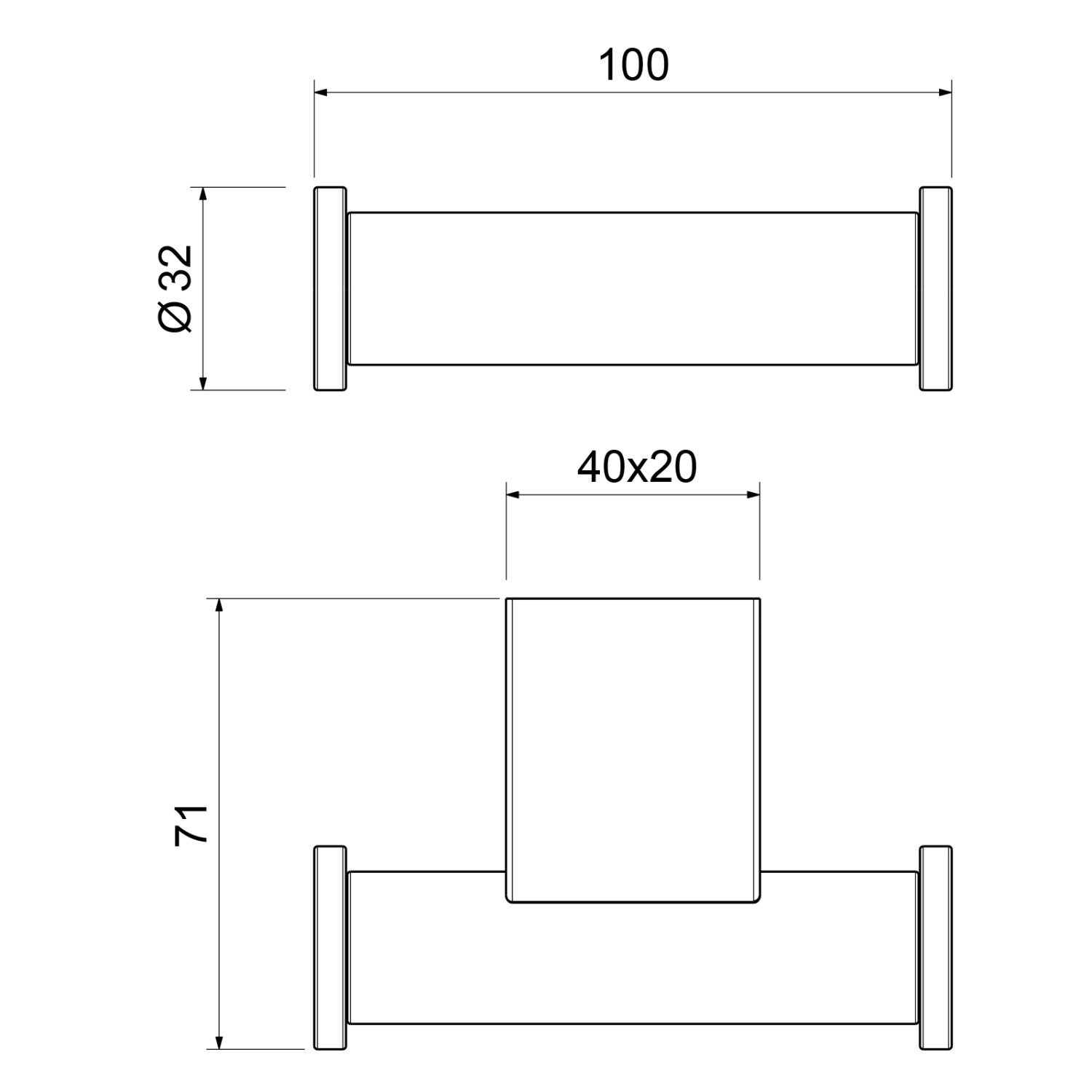 Крючок двойной Timo Luiro черный (18512/03) - фото 2