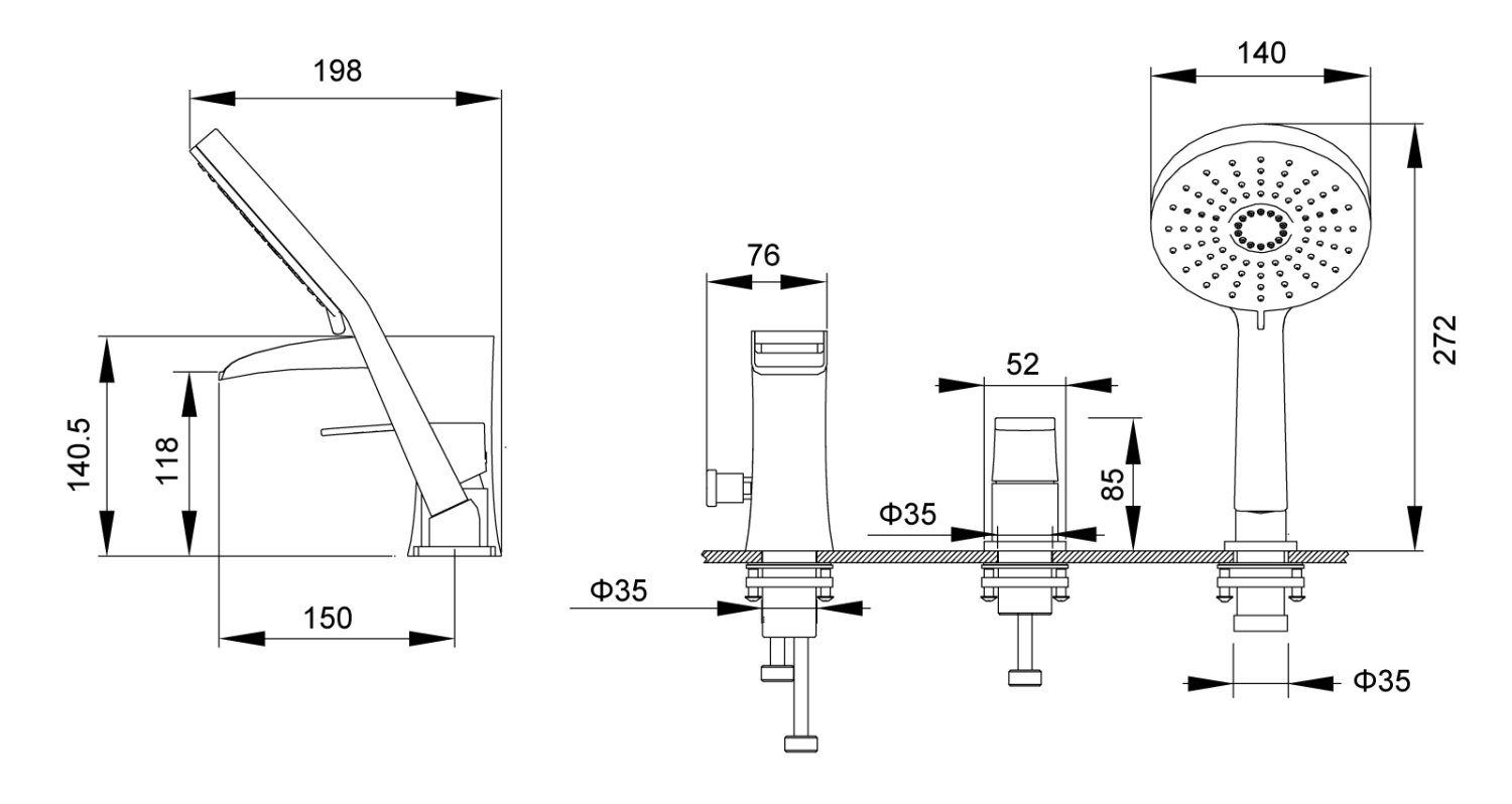 Смеситель для ванны Timo Lumi (4210/00Y chrome) - фото 2