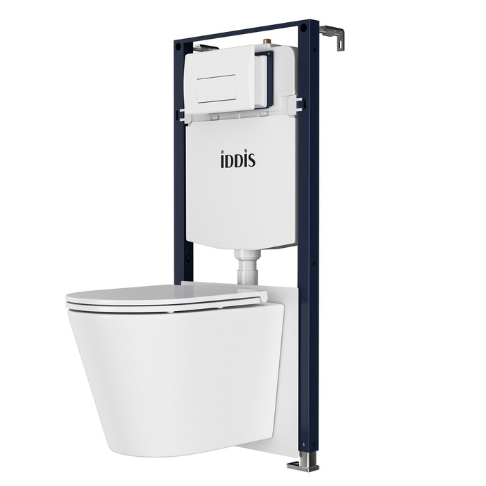 Комплект 3в1: подвесной унитаз, инсталляция и белая клавиша смыва IDDIS Calipso Q (CAQPO1GWi73) - фото 1