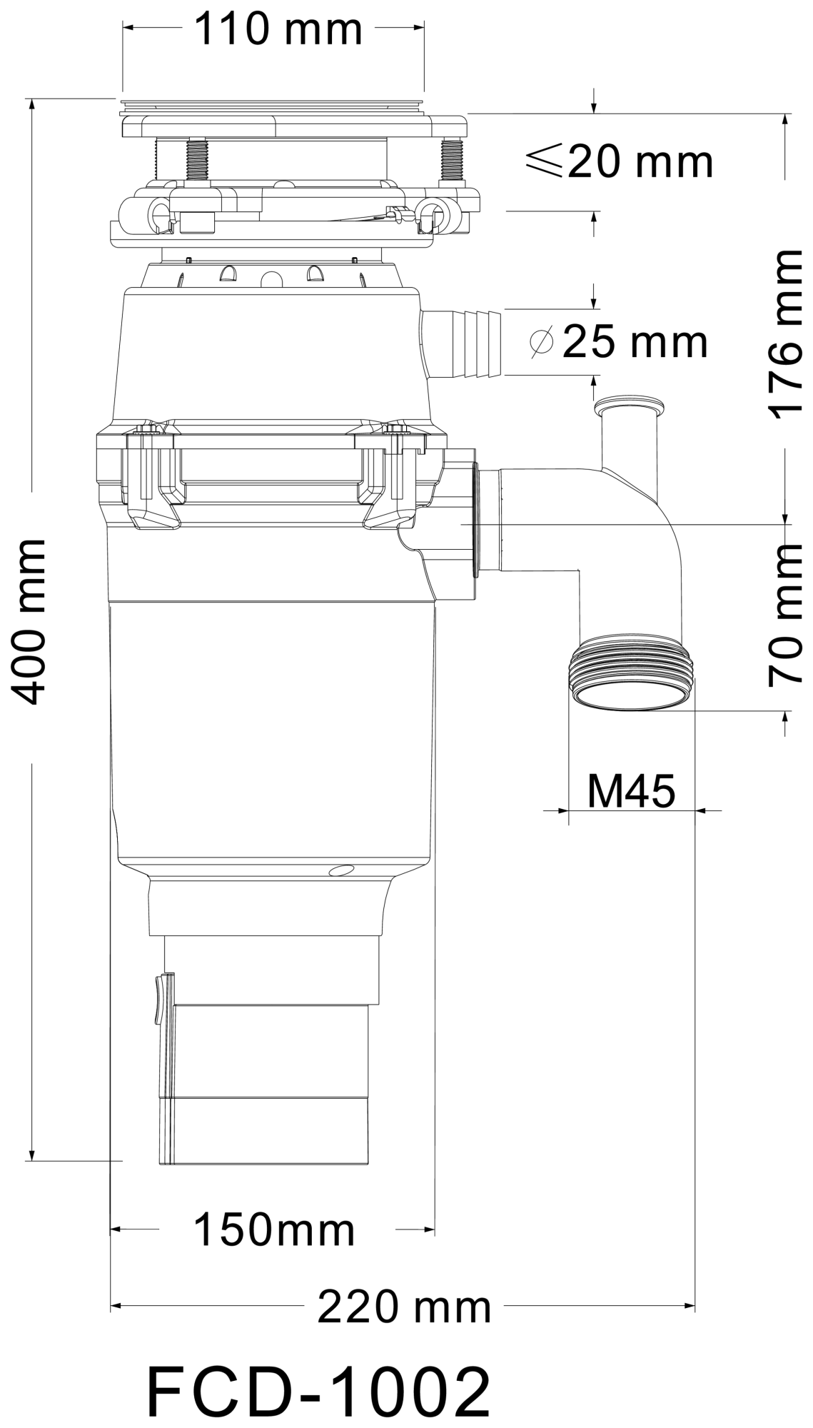 Измельчитель пищевых отходов Fmark (FCD-1002E) - фото 7