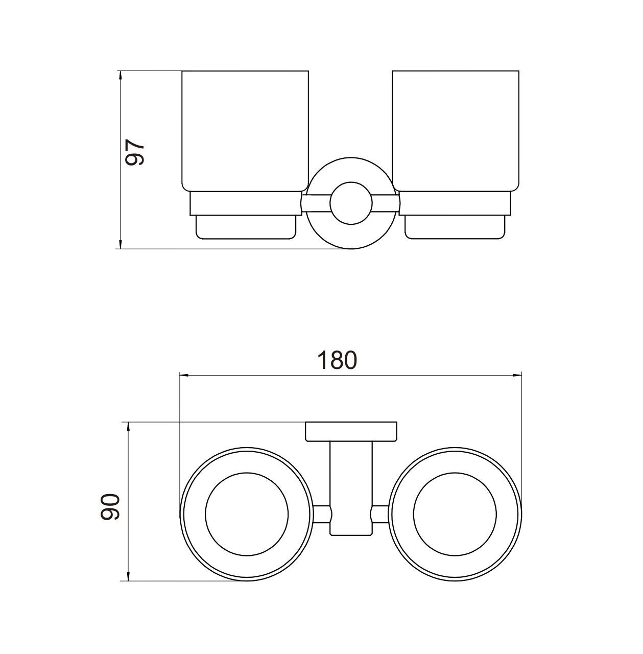 Держатель двух стаканов Savol (S-005668C) - фото 2