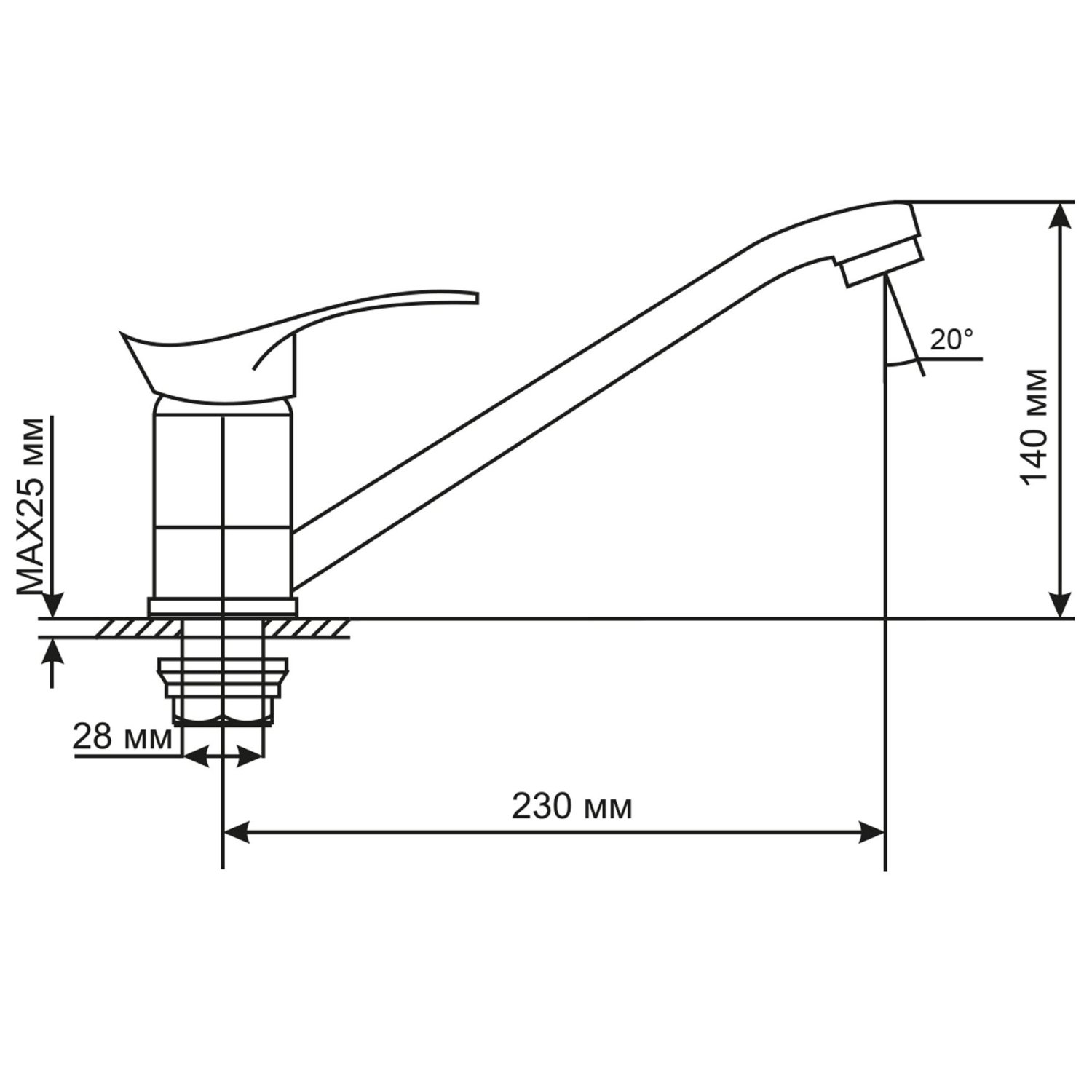 Смеситель для кухни MIXLINE ML03-03 (522123) - фото 3