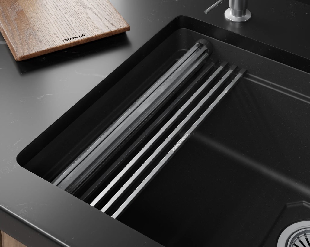 Кухонная мойка GRANULA KITCHEN SPACE RINZER кварц (5505RU, ЧЁРНЫЙ) - фото 4