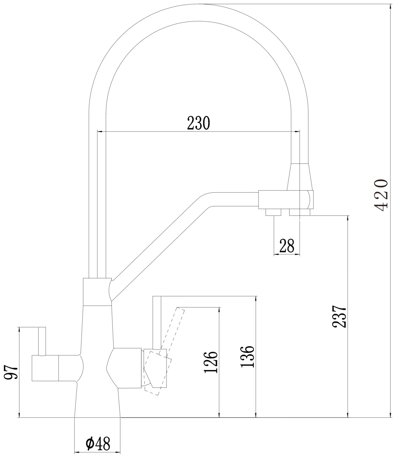 Смеситель для кухонной мойки Fmark под фильтр питьевой воды (FS0662-XC12) - фото 2