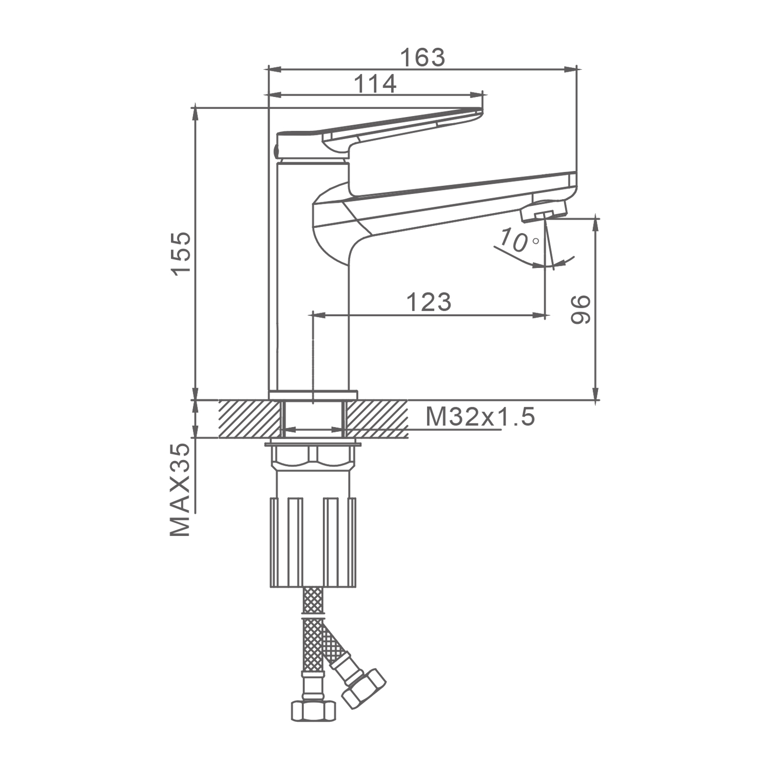 Смеситель Splenka для раковины монолитный, черный (S04.10.06) - фото 2